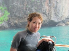 Amy Chang enjoying her PADI Discover Scuba Diving in Koh Phi Phi, Thailand 