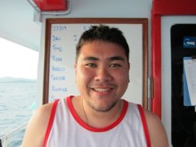Reynald Alex during his PADI Open Water Diver Course in Phuket, Thailand