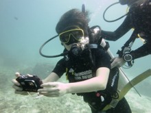 Koh Yee Man enjoying her PADI Discover Scuba Diving in Phuket, Thailand