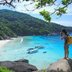 View of beachfront in front of the national park camp, Similan Island No. 8