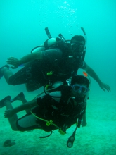 Ahmed Al Mehri, Fahad Al Marzooqi during their PADI Open Water Diver Course in Phuket, Thailand